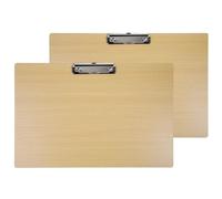BOMKEE 2 Pack Extra Large A3 Clipboard, 11x17 inch Legal Size Wooden Landscape Clip Board Horizontal Clipboards for Artists Drawing, Sketching (Wooden, Horizontal Clipboard)