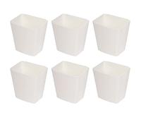 BOMKEE Hanging Cup Holder, 6 Pack Rolling Cart Accessories Hanging Storage Basket Pencil Holder Makeup Organizers Utility Cart Storage Bin Accessories (Hanging Cups-03-White)