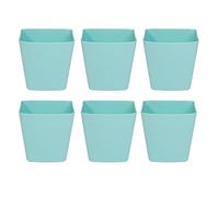 BOMKEE Hanging Cup Holder, 6 Pack Rolling Cart Accessories Hanging Storage Basket Pencil Holder Makeup Organizers Utility Cart Storage Bin Accessories (Hanging Cups-03-Blue)