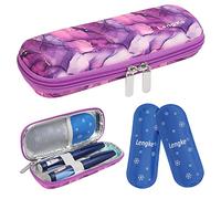 BOMKEE Insulin Cooler Travel Case, Diabetic Insulin Pen Case Portable Insulin Cooling Bag Carrying Organizer for Insulin Pens Supplies with 2 Ice Pack