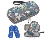 BOMKEE Insulin Cooler Travel Case, Insulated Pouch for Insulin Refrigerated Medicine Organizer Bag Carrying Case Storage Bag with 2 Ice Pack