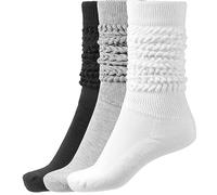 BomKinta Slouch Socks Women Thigh High Boot Socks Soft Scrunch Socks Size 5-11, Black White Grey -3 Paris, One size