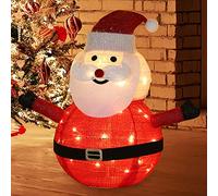 BomKra 27in Lighted Christmas Outdoor Decorations, Large Santa Claus Christmas Decorations Waterproof Christmas Ornament Indoor Home Yard Decor Pre-Lit 40 LED Lights (Santa Claus,Warm light)