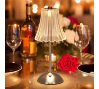 BomKra Crystal Table Lamp, Dimmable 3 Colors LED Romantic Diamond Crystal Lamp, Rechargeable Touch Lamp Small Lamp, Bedside Lamp Nightstand Lamp for Bedroom Bar Restaurant (Silver-01)