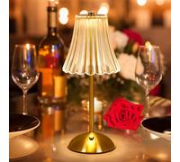 BomKra Crystal Table Lamp, Dimmable 3 Colors LED Romantic Diamond Crystal Lamp, Rechargeable Touch Small Lamps, Bedside Nightstand Light for Bedroom Bar Restaurant (B)