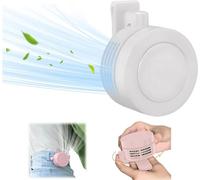 BomKra Portable Silent Mini Bladeless Fan Clip On, Small Whirlwind Fans for Waist Clip Fan, 3 Speeds USB Rechargeable, Wearable Cooling Fans for Outdoor Travel Office Shirt (White)