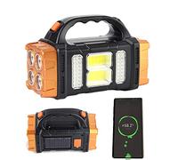 BomKra Rechargeable Torch Camping Light with Solar Charger, Multi Lamp Handheld Torch Lanterns Electric Flashlight for Outdoor Hiking or Indoor Power Outages (S-Gold)