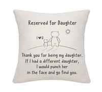Bommex Funny Cartoon Cushion Covers Thank You For Being My Daughter If I Had A Different Daughter I Would Pouch Her In The Face And Go Find You for Daughter Birthday Graduation (daughter)