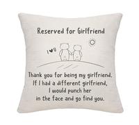 Bommex Funny Cartoon Cushion Covers Thank You For Being My Girlfriend If I Had A Different Girlfriend I Would Pouch Her In The Face And Go Find You Girlfriend Birthday Valentine's (girlfriend)