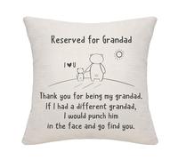 Bommex Funny Cartoon Cushion Covers Thank You For Being My Grandad If I Had A Different Grandpa I Would Pouch Him In The Face And Go Find You for Grandad Birthday Father's Day (grandad)