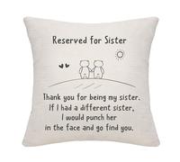 Bommex Funny Cartoon Cushion Covers - Thank You For Being My Sister, If I Had Another, I'd Pouch Her In The Face And Go Find You - Sister Birthday & Graduation
