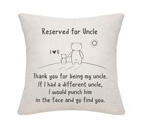 Bommex Funny Cartoon Cushion Covers: Thank You For Being My Uncle, If I Had A Different One, I'd Pouch Him In The Face And Go Find You - Uncle Birthday, Father's Day