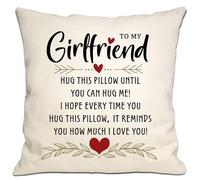 Bommex Girlfriend Gift from Boyfriend Romantic Hug Cushion Cover I Love You Reminder Gift for Girlfriend Gift for Her Birthday Valentine's Day Anniversary (GIRLFRIEND)