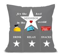 Bommex Neighbor Stars Cushion Covers 18x18 Inches with Three Pockets - Perfect for Neighbor, Birthday, Housewarming Gifts