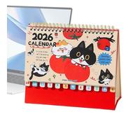 BommFu 2026 Desk Calendar, Spiral Bound Kitten Planner, 12 Months Animal Calendar, For Home, School, Room, Study, Planning, Appointment Planning, Decoration