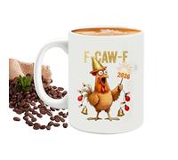 BommFu Chicken Coffee Mug - Ceramic Milk Mug | Funny Coffee Cups - For Men and Women for Home and Work for Morning Routine Birthday Parties Weekend Leisure Relaxing