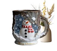 BommFu Christmas Mug, Bark Crack Structure, Solid Drinking Cup, Tea Cup with Santa Claus Design and Bark Crack Texture, for Travel, School, Table Decoration, Housewarming Party as well as for on the