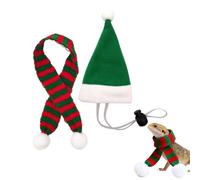 BommFu Costumes for Chickens,Christmas Santa Themed | Santa Hat with Scarf Christmas Costume Outfit Set - for Hen Hamster Rabbit Kitty Parrot Puppy Lizard Farm Decoration