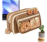 BommFu Cute Capybara Pencil Case - Stationery Pouch for Kids - Big Capacity Stationery Bag Capybara Pen Case for School Students, Includes Sticky Notes, Stickers, Pens, and More