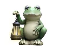 BommFu Frog Solar Lights Outdoor Garden Frog Garden Ornaments Solar Frog Garden Ornaments Outdoor, Resin Frog Garden Ornament, Solar Frog Statue For Patio, Balcony, Yard, Lawn Decoration
