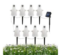 BommFu Halloween Path Lights - Waterproof Solar Ghost Stake Lights Halloween Solar Stake Lights - Halloween Pathway Lights, Ghost Decorations for Family, Friends