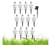 BommFu Halloween Walkway Lights | Waterproof Solar Ghost Stake Lights Ghost Pathway Lights,Halloween Pathway Lights, Ghost Decorations for Family, Friends