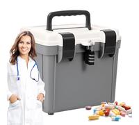 BommFu Lockable Medicine Box,Lockable Storage Container Bin - Organizer Portable Password Locking Large Capacity Tool for Document File Folders Collection Electrician Work Kitchen Office