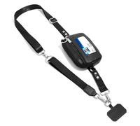 BommFu Mobile Phone Lanyard with Wallet Pocket, Phone Collar with Zip Compartment, Adjustable Safety Necklace with Clip for Outdoor Work Travel Everyday Use