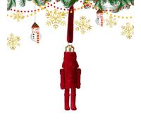 BommFu Nutcracker Christmas Tree Ornaments - Flocked Pendants | Christmas Decoration | For The Bedroom, Front Door, Bookcase, Holiday, Photo Props, Home, The