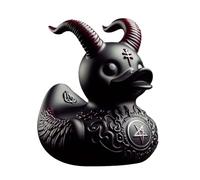 BommFu Punk Duck - Animal Figurine Gothic Duck Statue,Resin Steam Punk Rubber Duck Satan Duck, Duckieville Duck Desk Decor
