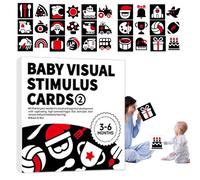 BommFu Sensory Flashcard for Babies - Black And White Baby Sensory Card - Brain Development Visual Stimulation Flashcard for Boys Girls Children Preschoolers