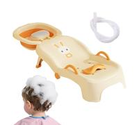 BommFu Shampoo Seat, Foldable Seat for Hair Washing for Children in the Salon, Adjustable Headrest Rinse Seat for Home Age 0-10 Years Girls Bathroom Salon
