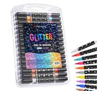 BommFu Sparkling Gel Pens for Drawing and Colouring | Sparkling Gel Pens | for Girls, Children, Women, Adults as a Gift for Easter, Christmas, Birthday and School