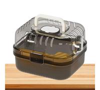 BommFu Travel Hamster Transport Box - Small Animal Run Cage On the Go Portable Ventilated Clear Transport Container with Wheels for Trips and Car Trips