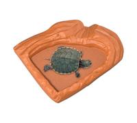 BommFu Turtle Feeding Bowl, Reptile Bath Tub, Space Saving Water and Food Bowl for Turtles, Lizards, Snakes, Geckos, Aquarium and Terrarium