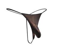 Bommi Fairy Mens G-String Thongs Sexy T-back Briefs Shiny See-through Ultra-thin Glossy and Silky Smooth Underwear Fits S-L (UK, Alpha, One Size, Regular, Regular, Black)