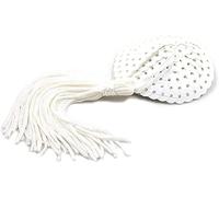 Bommi Fairy Silicone Nipple Covers Sexy Chest Stickers Love Heart Shape Sequins And Tassel For Couples Role Play Costume Game Party Accessory Sexy Breast Pasties Bra Self Adhesive (White)