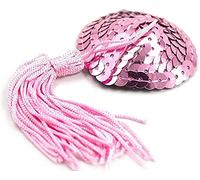 Bommi Fairy Silicone Nipple Covers Sexy Chest Stickers Love Heart Shape Sequins And Tassel For Couples Role Play Costume Game Party Accessory Sexy Breast Pasties Bra Self Adhesive (Pink)