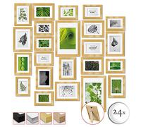 bomoe 24pcs Picture Frames Wooden Photo Frames for Wall Collage