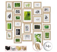 bomoe 24pcs Picture Frames Wooden Photo Frames for Wall Collage
