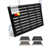 bomoe Aluminium Indoor Outdoor Door Mats Heavy Duty with Rubber Backing | 50x80cm anthracite metallic water absorbent non slip front mat runner dirt trapper Outside Inside shoe scraper boot AluGant