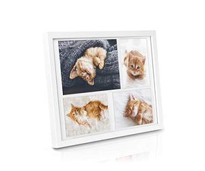 bomoe Family Wooden Photo Frames Multiple Pictures with Passe-Partout Glass | 6x4 7x5 Black Multi Picture for wall with Plastic 4x Collage Frame metal hanging gallery set Galeria