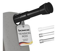 bomoe Telescopic Shower Curtain Pole Without Drilling 115-200 cm Extendable Tension Rods for Curtains Non-Slip Bathroom Wardrobe Black No Drill Shower Curtain Rail