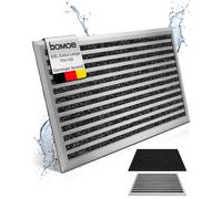bomoe XXL Aluminium Door Mat Rubber Non Slip Rustproof Weatherproof Runner | 70x100cm silver matting outdoor front indoor for entrance office building hotel Matts foot scraper grid doormat AluGant