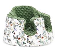 BOMOLOUR Seat Cover Compatible with Bumbo and Nuby Seat, Removable Breathable Baby Floor Seat Cover for Boys and Girls, Seat Not Included (Green Butterfly)