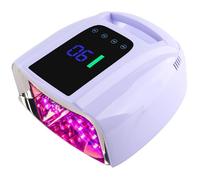 BOMOQING 96W Rechargeable UV LED Nail Lamp, Cordless UV Light with LCD Display Auto Sensor, 4 Timer Settings and Smart Sensor Nail Dryer, Nail Cure Light with Removable Bottom (Violet)