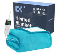 BOMOVA Electric Heated Blanket Single Throw (130x160cm,Teal)-Flannels Fleece Winter Warm Blanket,10-Level Heating & 5 Auto Timer,Cozy Sofa Throw for Home Office,Xmas House Warming New Home Gifts