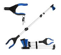 Bomoya 43" Extra Long Foldable Grabbers for Elderly, Litter Pickers with Magnet, Grabber for Disabled Pick Up Stick Grabber with 360° Rotating Reaching Assist Tool for Trash Pick Up