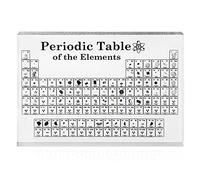 Bomoya Periodic Table with Real Elements Samples,Acrylic Periodic Table Display with Elements Teaching Tool Student Teacher Gift Craft Decoration