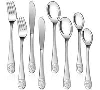 Bomtop 8pcs Kids Toddler Cutlery Set, Children's Cutlery Stainless Steel Fork Baby Knife Spoon Stainless Steel Knife and for Home Christmas Party Dishwasher Safe